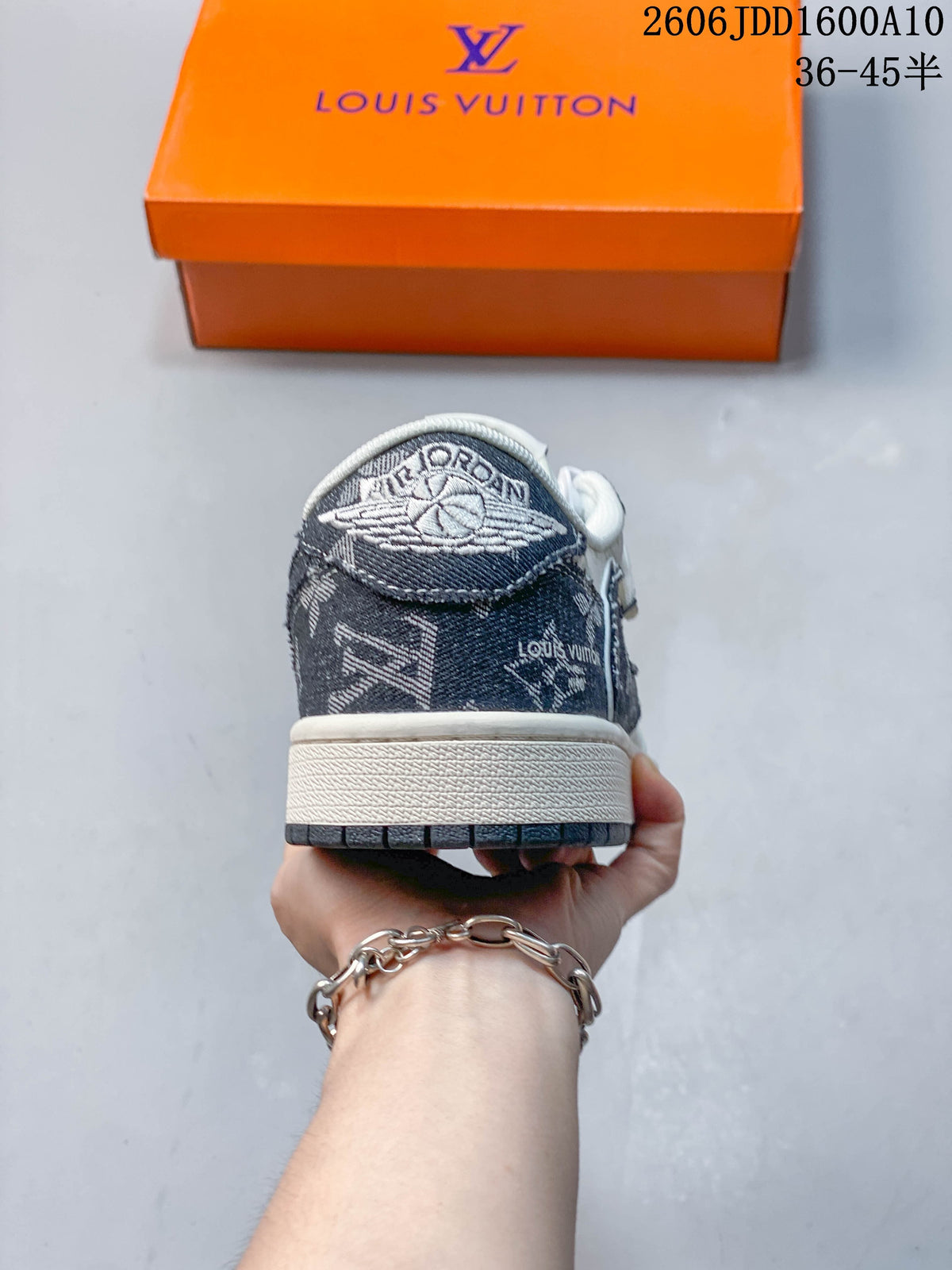 Travis Scott x Jordan 1 Low Louis Vuitton-Style Sneaker