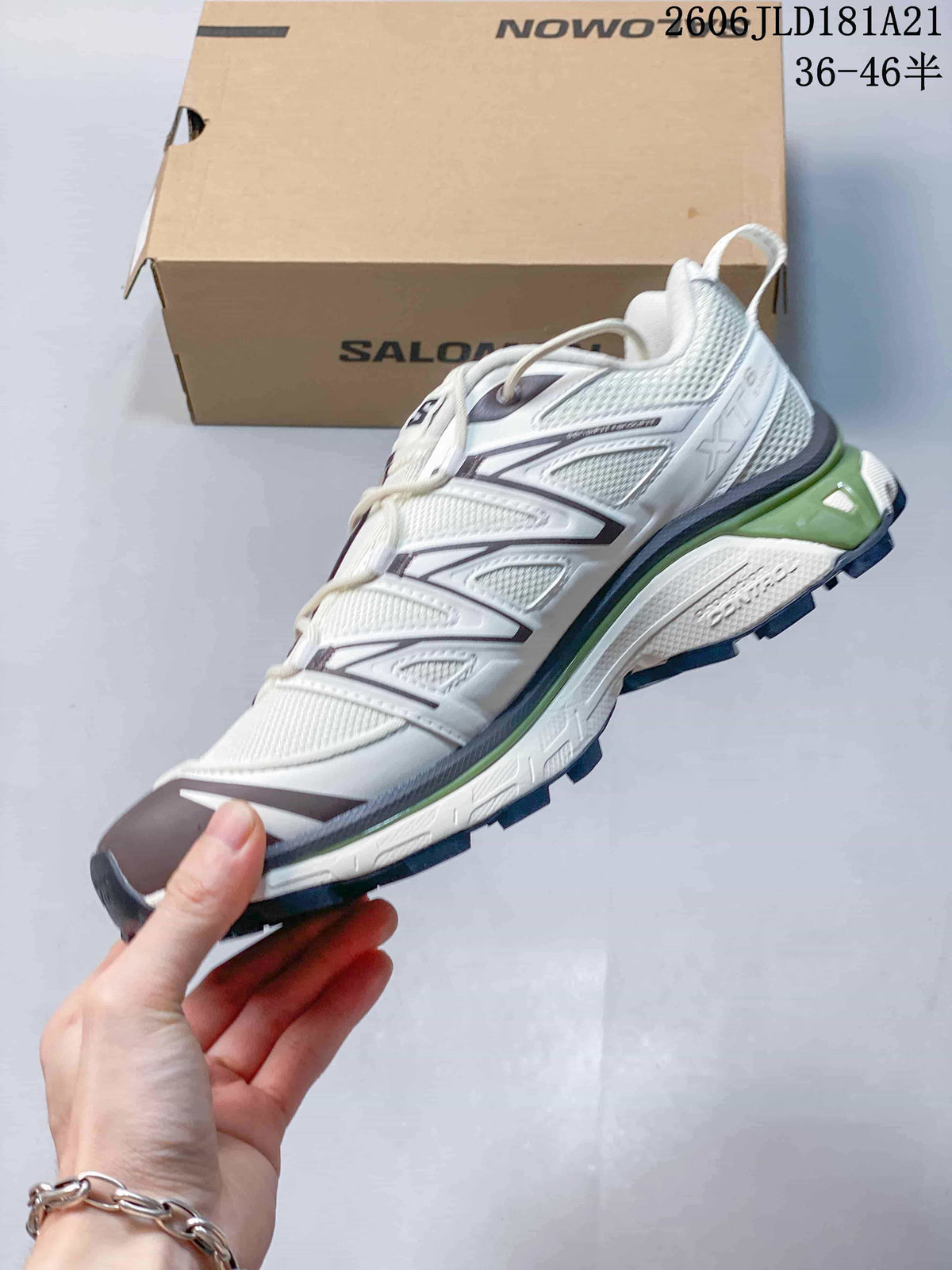 Salomon XT-6 Expanse Sneakers in White and Green