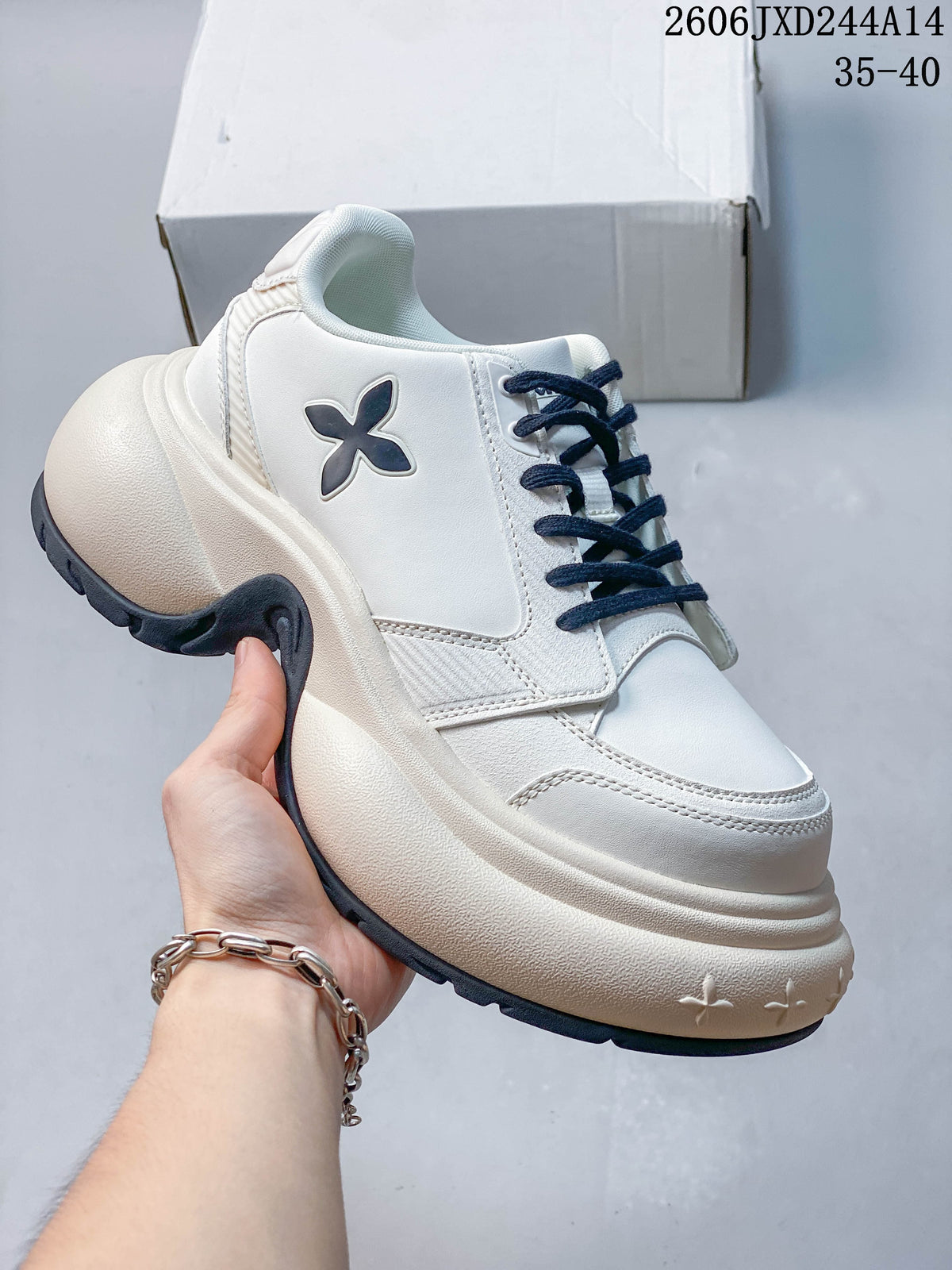 SMFK White Retro Casual Sneakers for Women 06JXD244A14_003