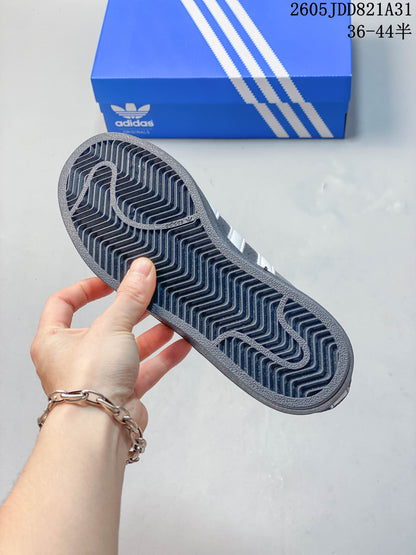 Adidas Superstar Black and White Shell-Toe Sneakers