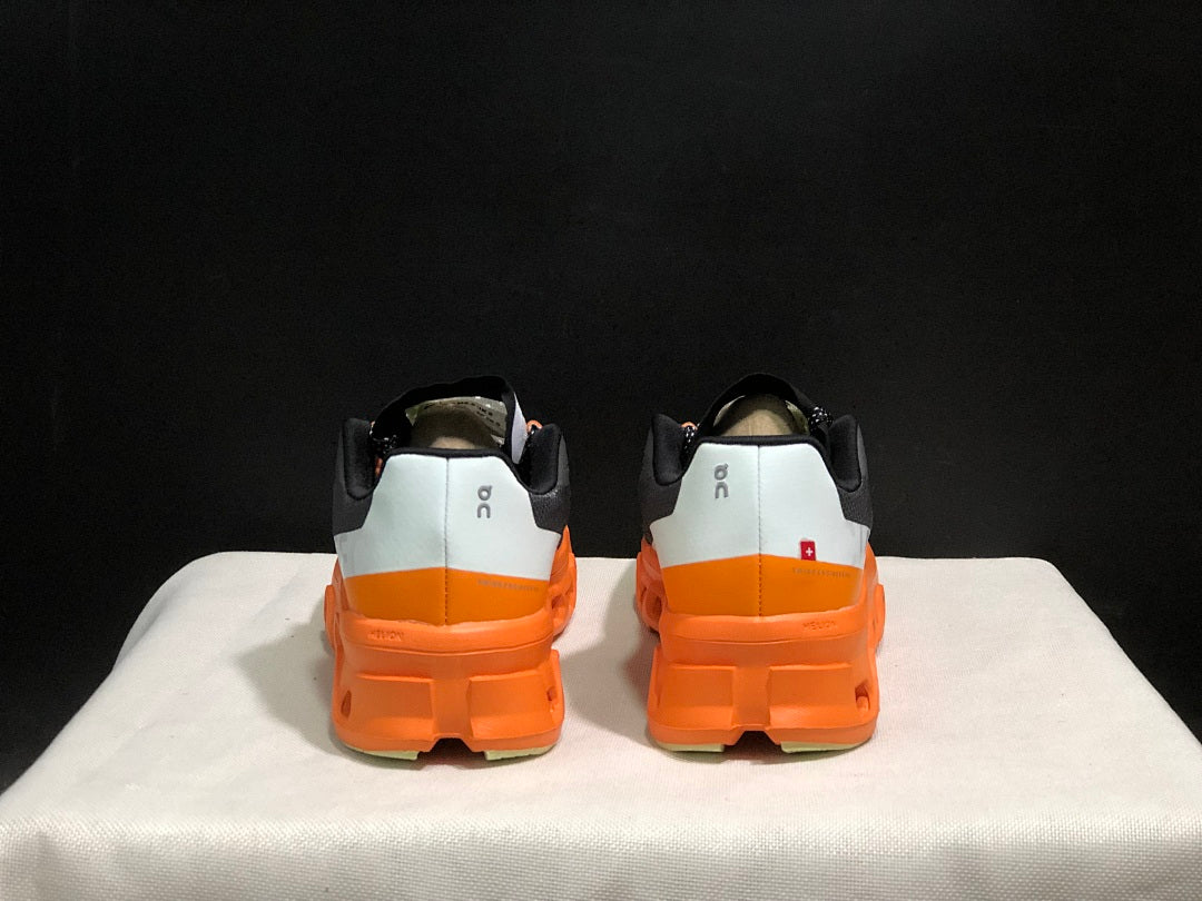 On Cloudmonster Running Shoes Black Orange