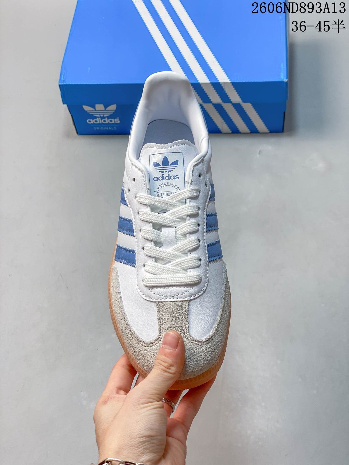 adidas Originals Samba OG Low-Top Sneakers, White Blue