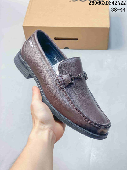 ECCO Brown Leather Bit Loafers 2606GXD842A22