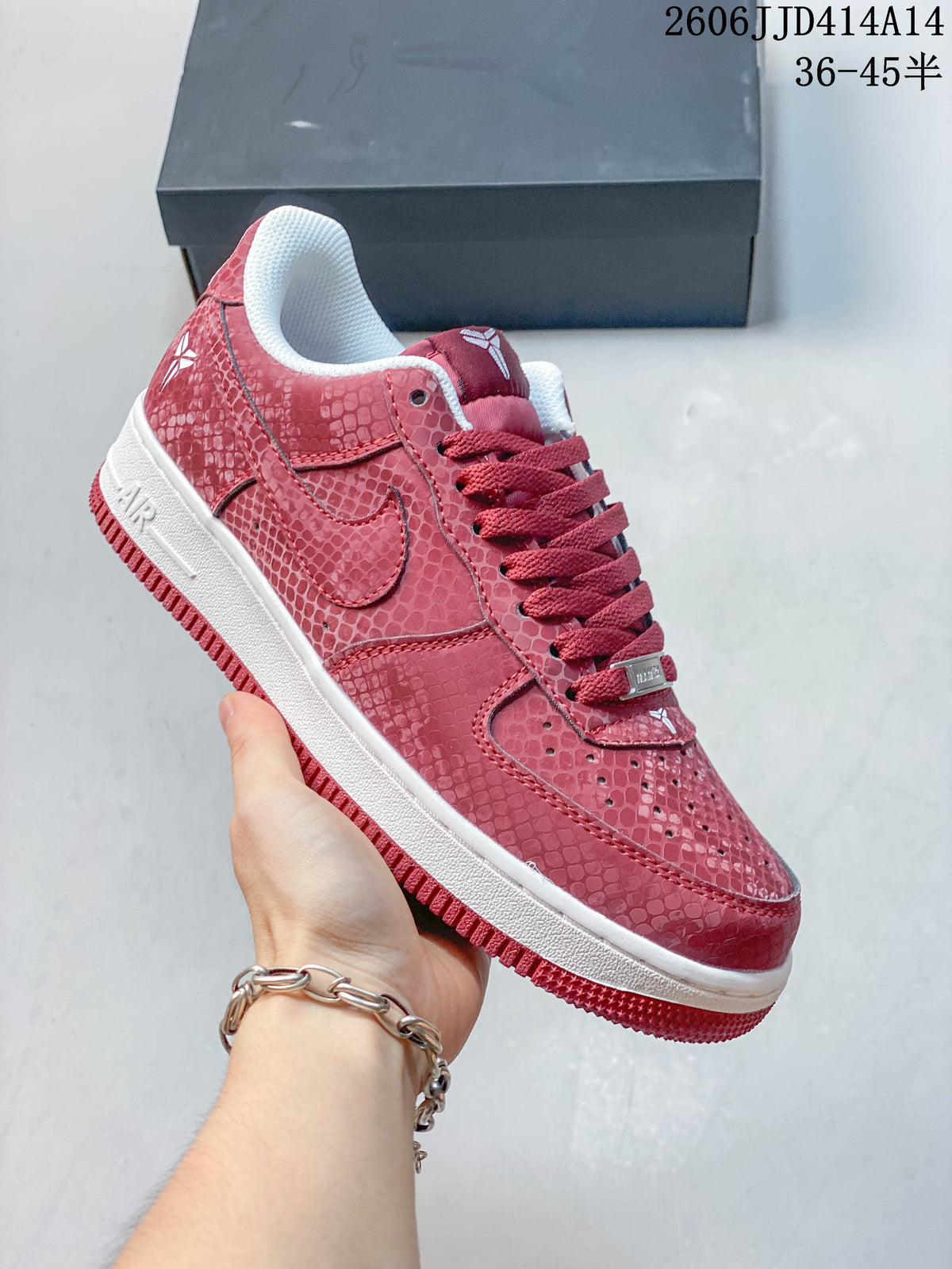 Nike Air Force 1 '07 Low Red Patterned Sneakers