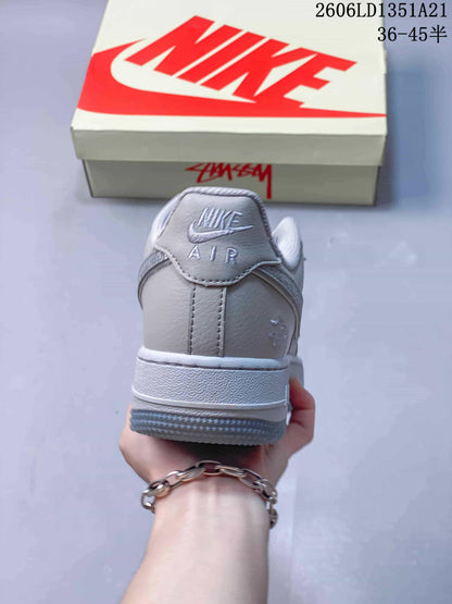Nike Air Force 1 Low Silver and Light Gray Sneakers