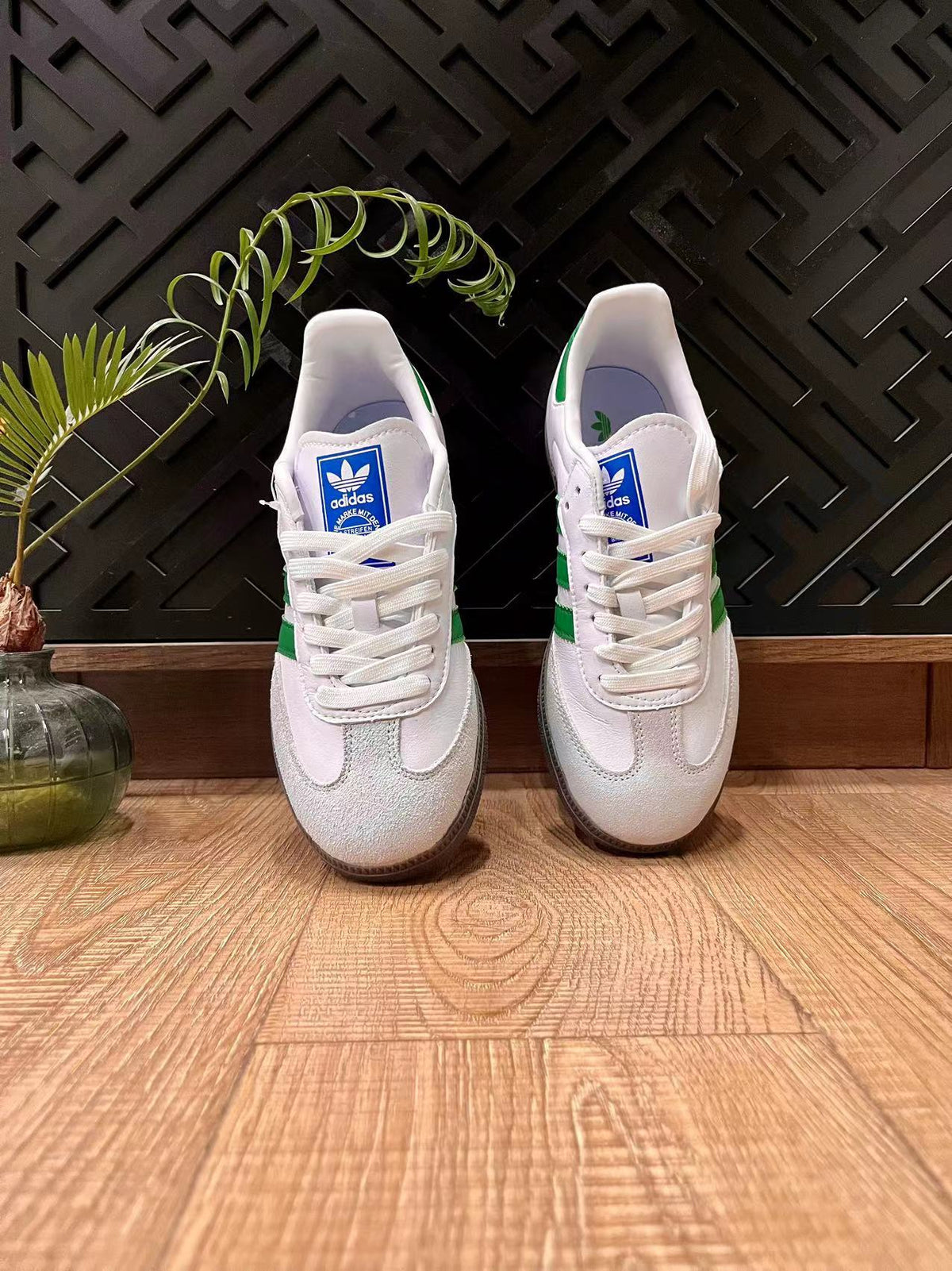 adidas Samba Sneakers White Green Gum Sole