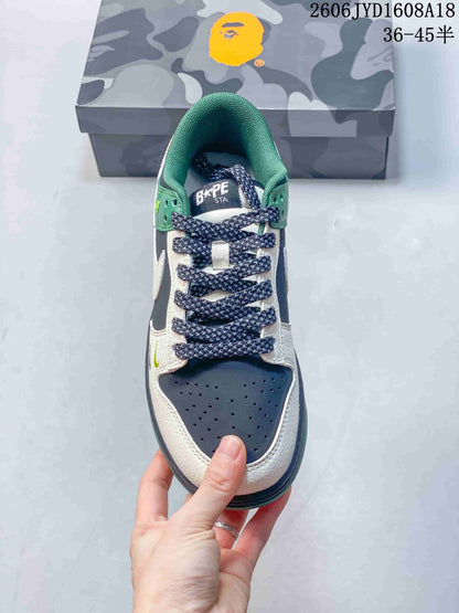 Nike SB Dunk Low Green and Navy Low-Top Sneakers