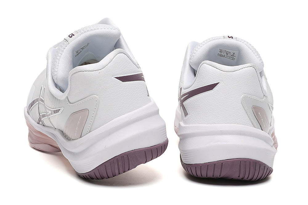 ASICS White and Pink Court Sneakers