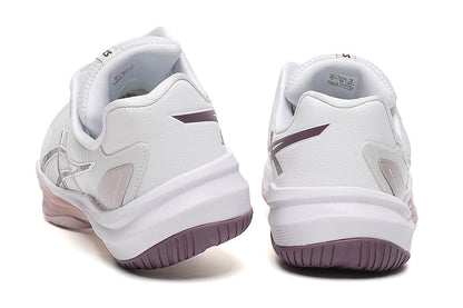 ASICS White and Pink Court Sneakers
