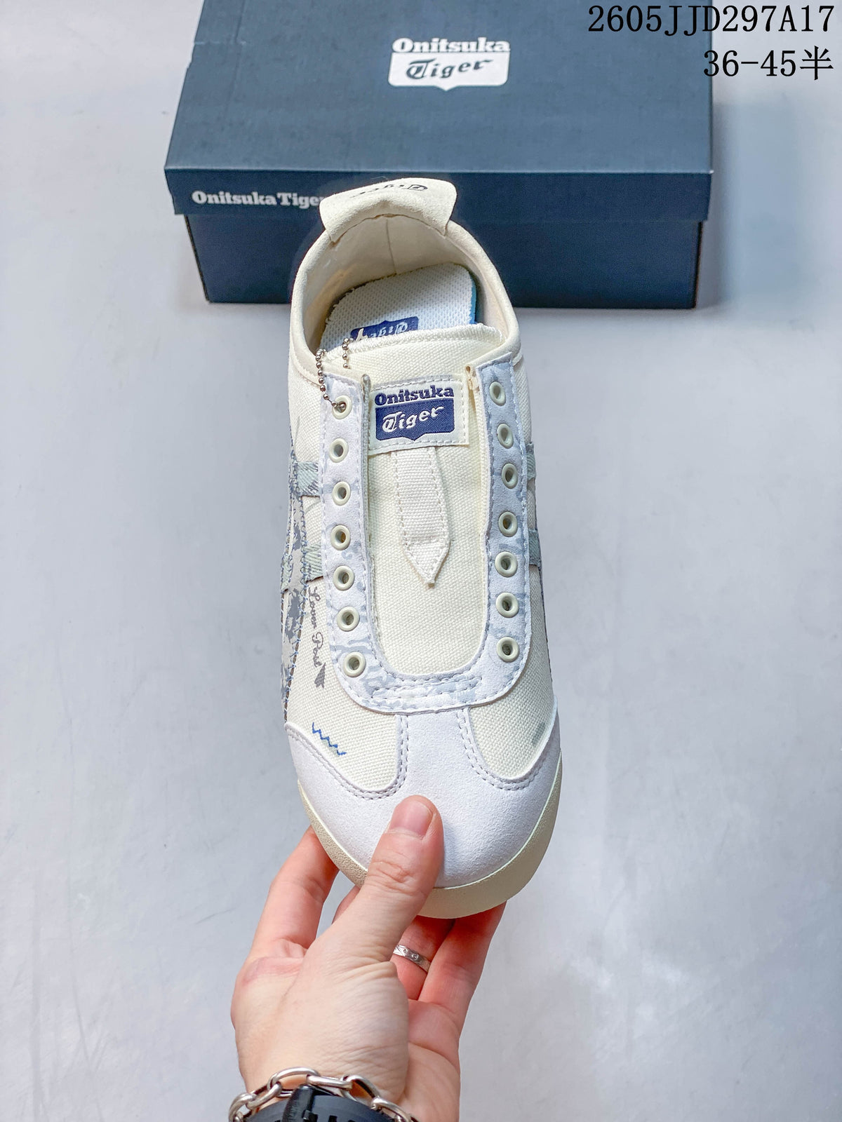 Onitsuka Tiger Mexico 66 Deluxe Sneakers, Cream and Blue