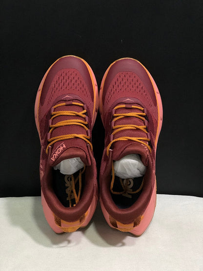 HOKA Skyline Float X Trail Sneakers in Burgundy and Pink