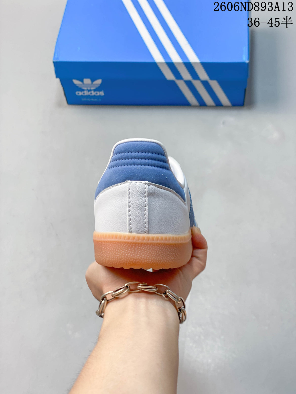 adidas Originals Samba OG Low-Top Sneakers, White Blue