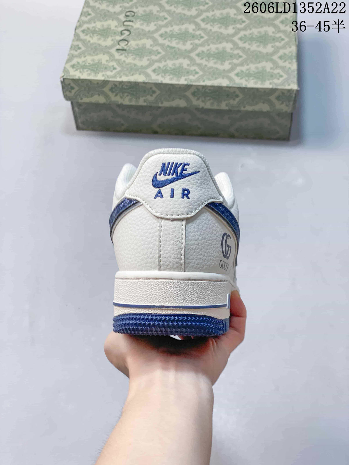 Nike Air Force 1 Low White Blue Custom Sneakers 2606LD1352A22
