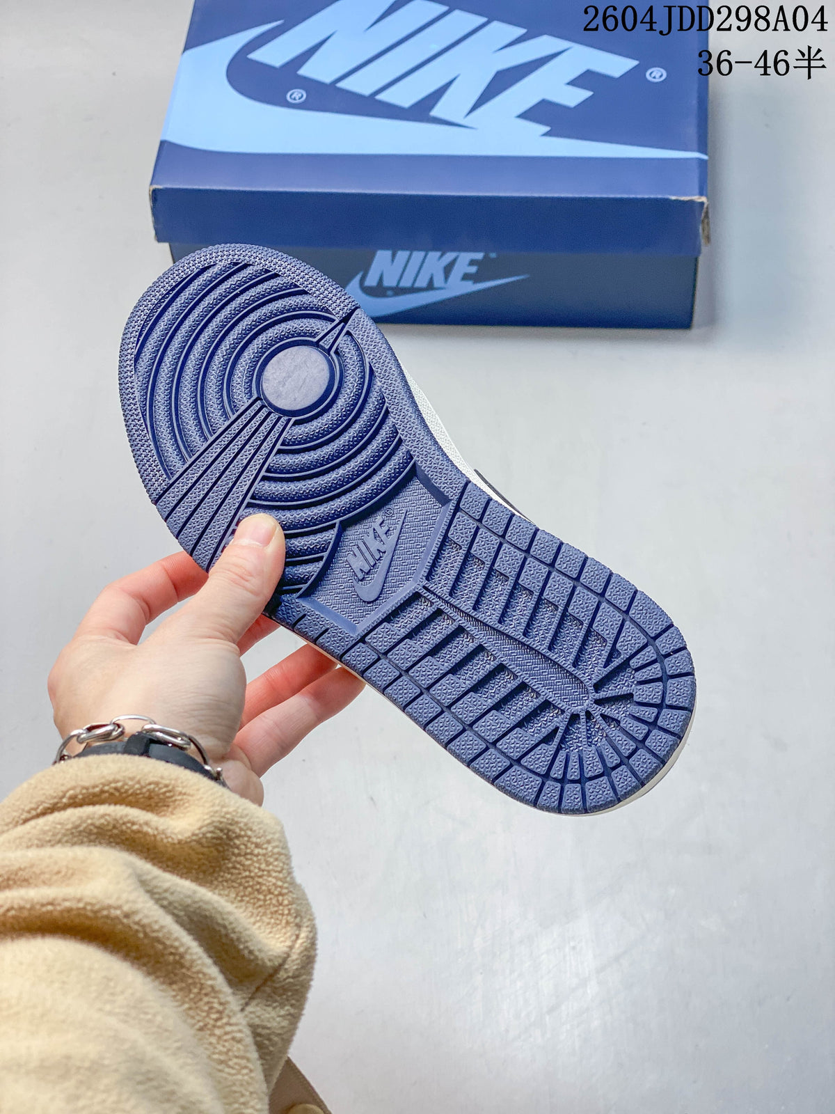 Jordan AJ1 Low Blue and White Sneakers