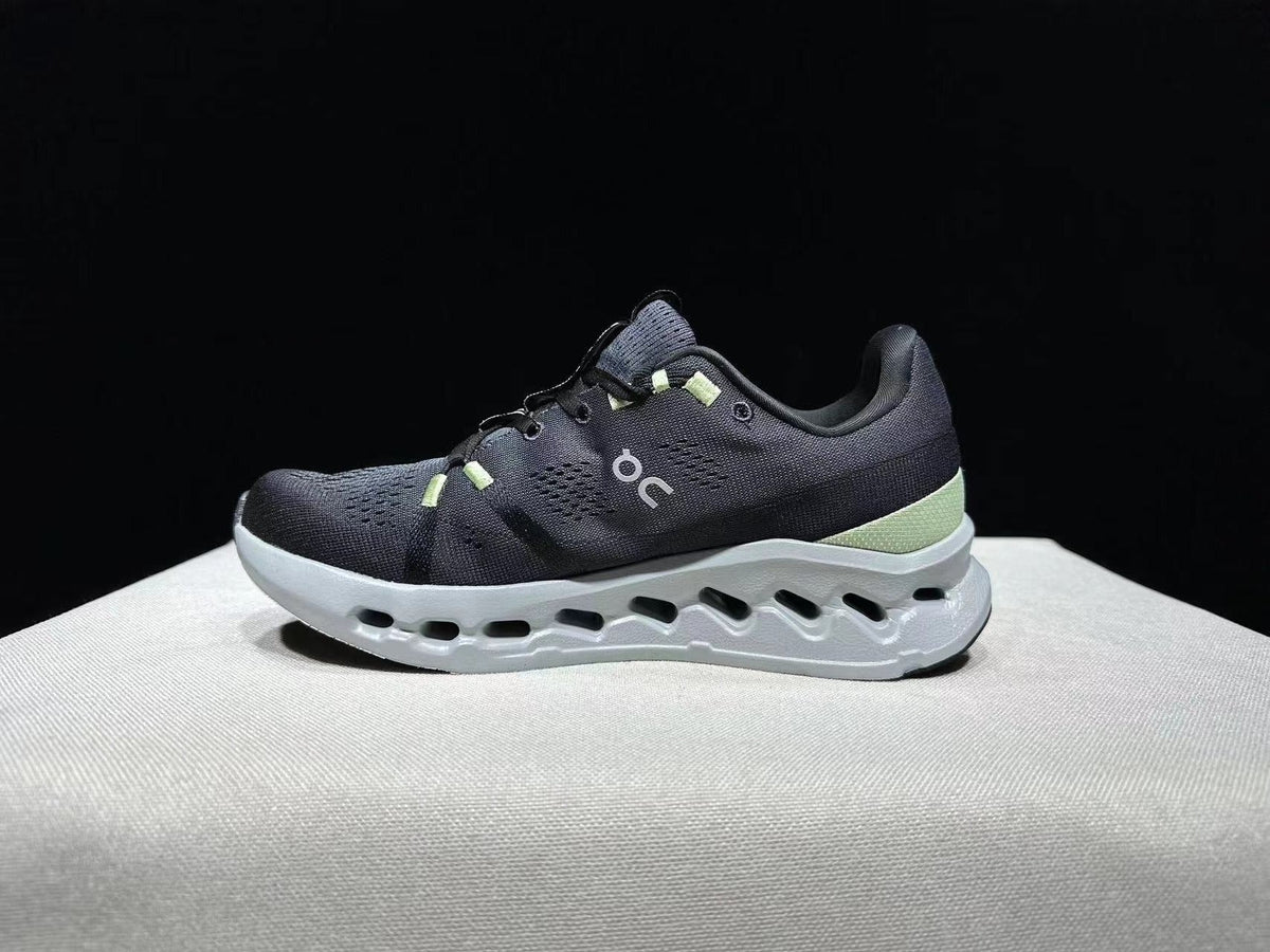 On Cloudsurfer Running Shoes in Black and Glacier