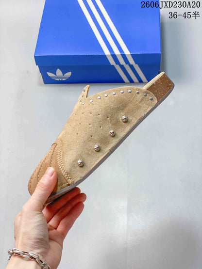 adidas Adimule Studded Mule Slides, Tan, 612400