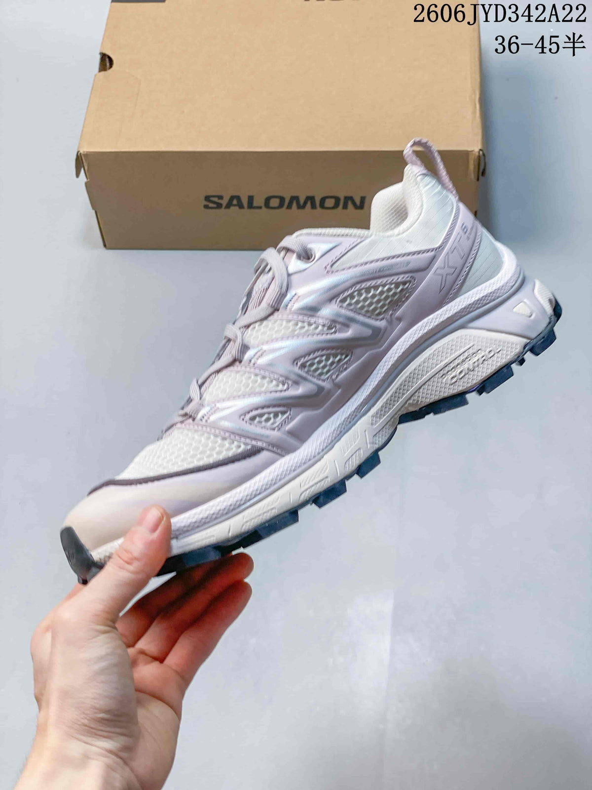 Salomon XT-6 Expanse Seasonal Sneakers, White and Lavender