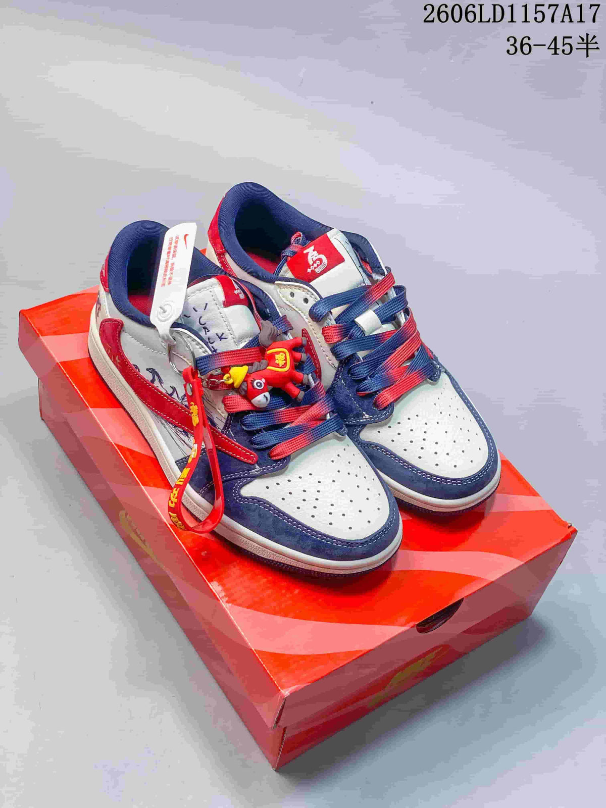Jordan Air Jordan 1 Low White Multicolor Graphic Sneakers