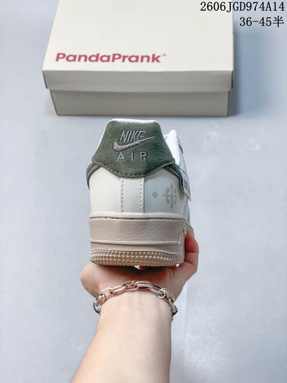 Nike Air Force 1 Low White Green Platform Sneakers