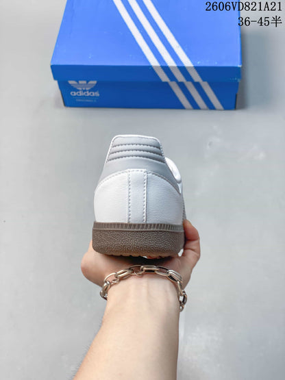 adidas Samba White and Grey Low-Top Sneakers 06VD821A21
