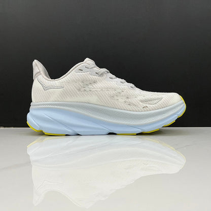HOKA Clifton 9 Running Shoes in Gray and Blue
