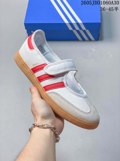 Adidas Samba Jane White and Red Strap Sneakers