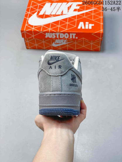 Nike Air Force 1 Low Grey Patterned Swoosh Sneakers