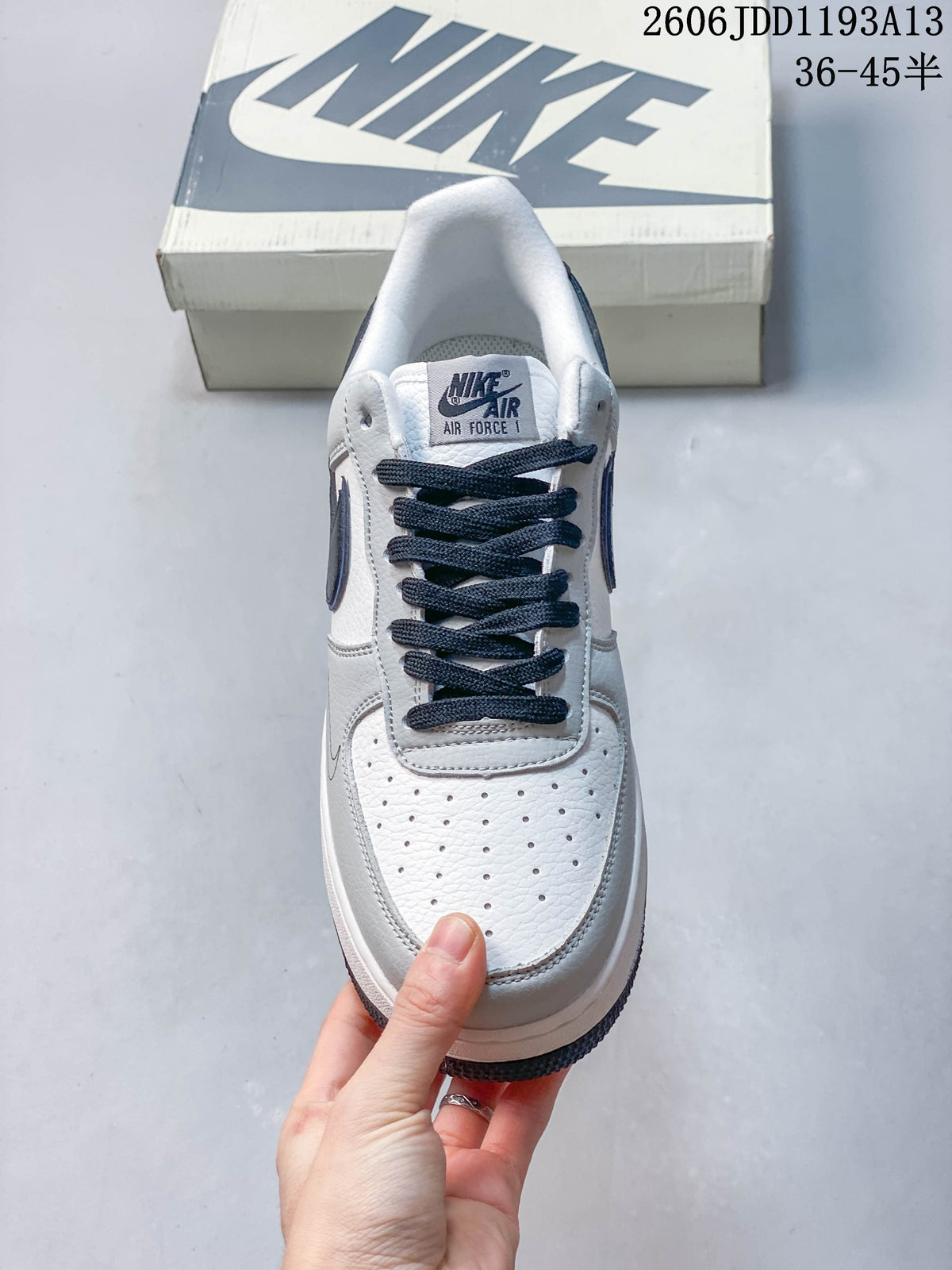 Nike Air Force 1 '07 Low White and Navy Sneakers