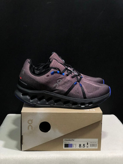 On Cloudsurfer Running Shoes in Charcoal and Blue