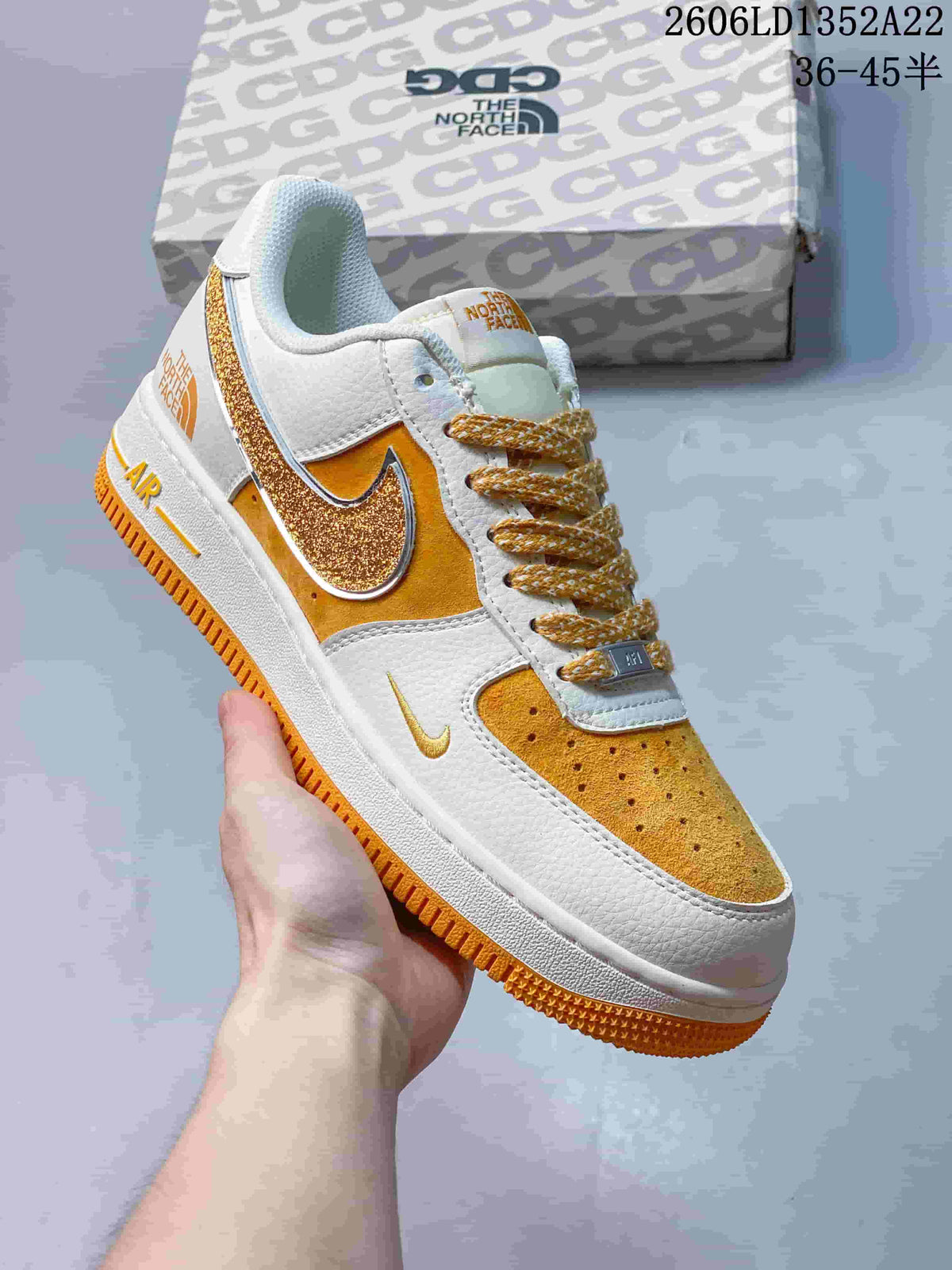 Nike Air Force 1 Low The North Face White Gold Sneakers