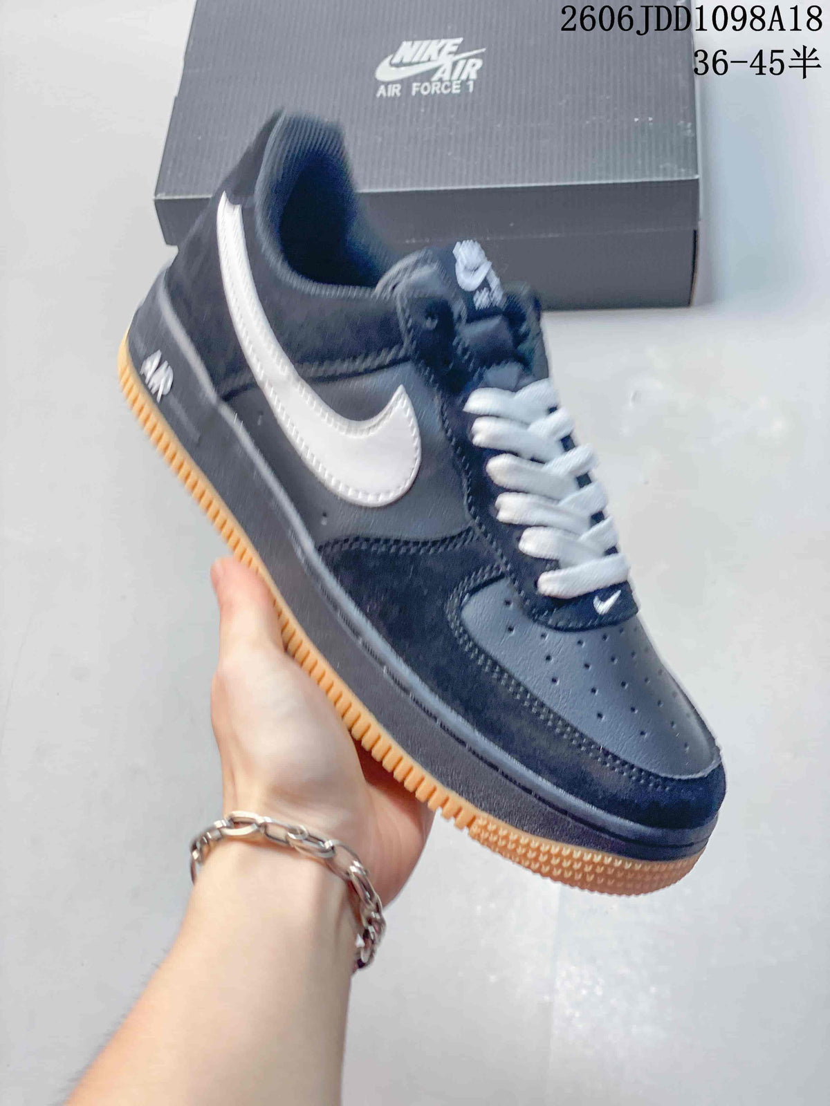 Nike Air Force 1 Low Sneakers Navy White Gum Sole