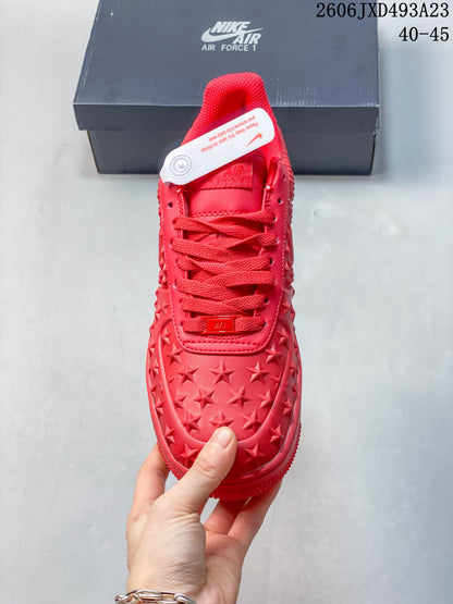 Nike Air Force 1 '07 Low Red Star-Textured Sneakers
