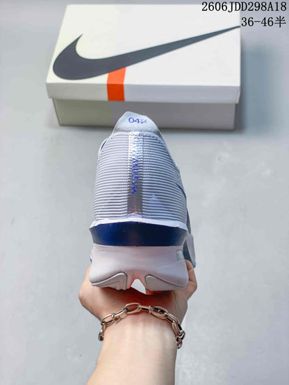 Nike ZoomX Vaporfly NEXT% 4 Road Racing Shoes, White and Blue