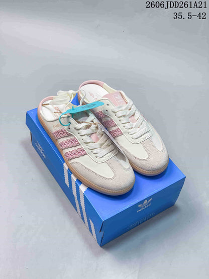 adidas Samba Mule Sneakers in Cream and Pink