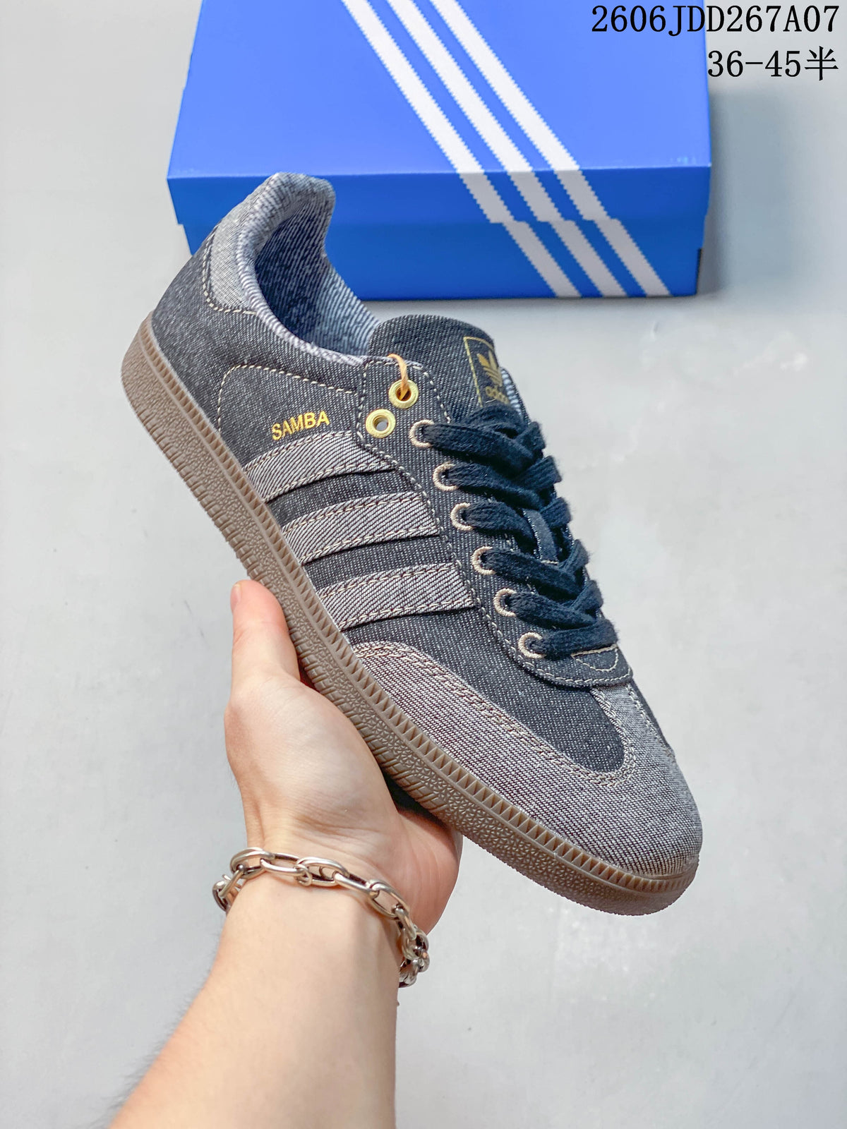 adidas Originals Samba Black Denim Low-Top Sneakers