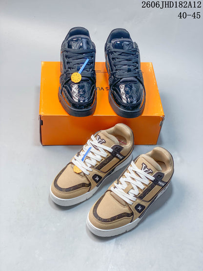 Louis Vuitton Trainer Low-Top Sneakers in Black or Beige