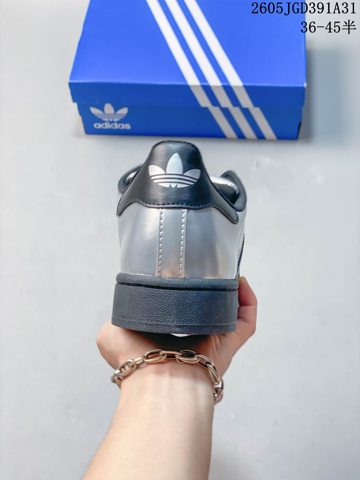 Adidas Superstar Silver Metallic Shell-Toe Sneakers