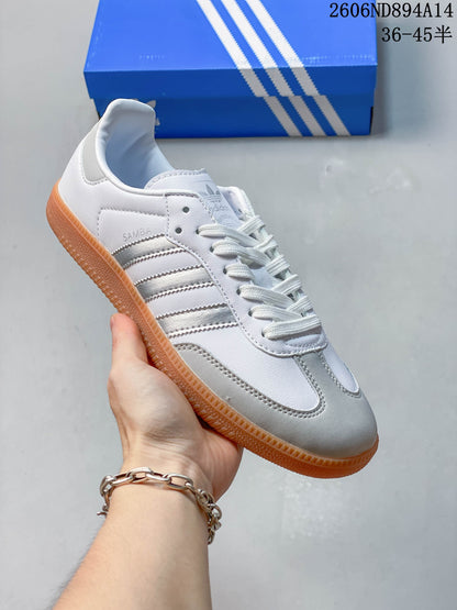 adidas Originals Samba OG White Silver Gum Sole Sneakers