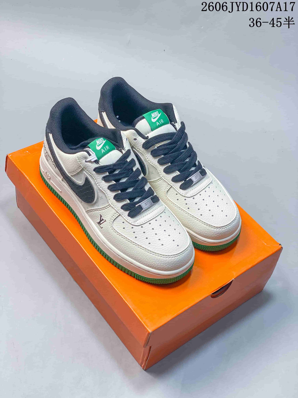 Nike Air Force 1 Low White and Green Sneakers