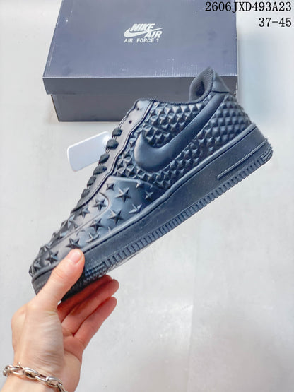 Nike Air Force 1 '07 Low Star-Embossed Sneakers, Charcoal