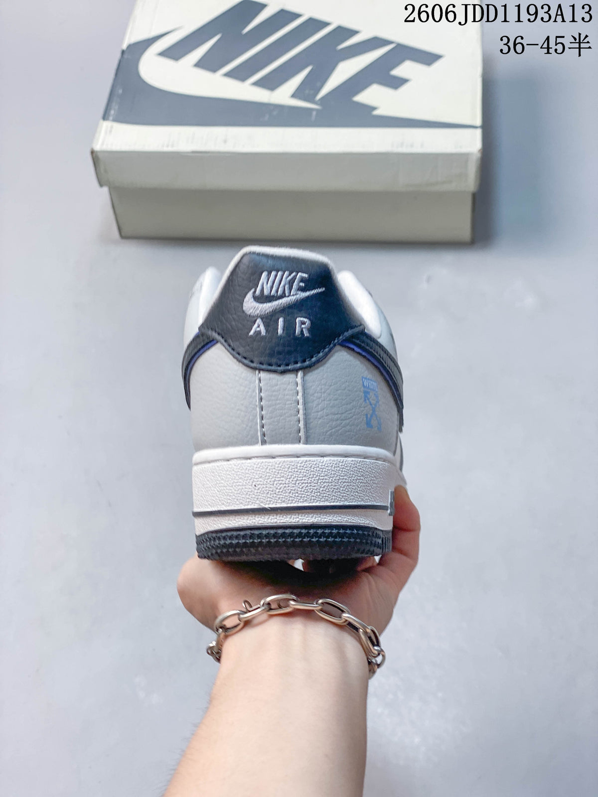 Nike Air Force 1 '07 Low White and Navy Sneakers