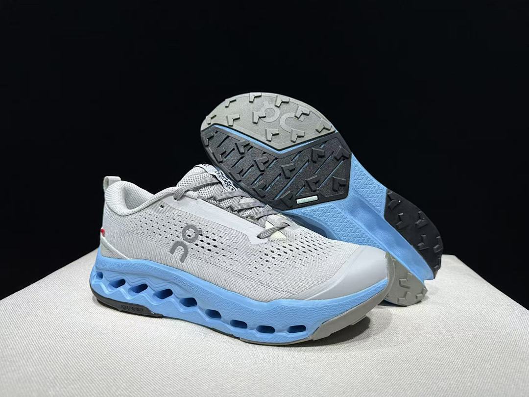 On Cloudsurfer Trail 2 Trail Running Shoes, Grey/Blue