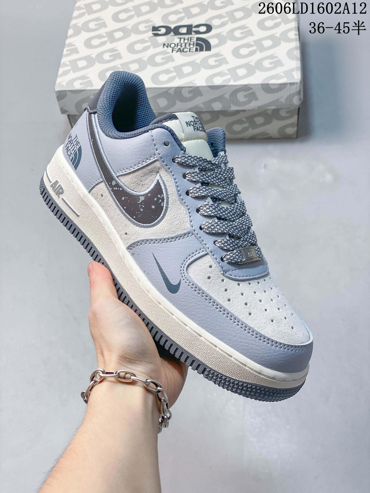 Nike Air Force 1 Low The North Face Style Sneakers, Grey