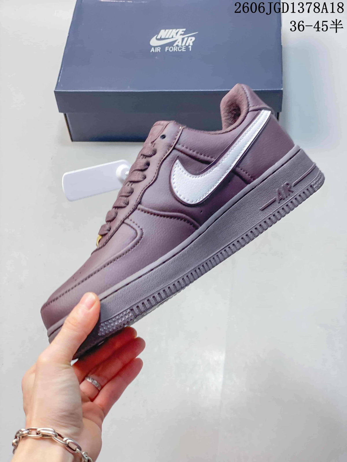 Nike Air Force 1 Low Sneakers in Mauve and White