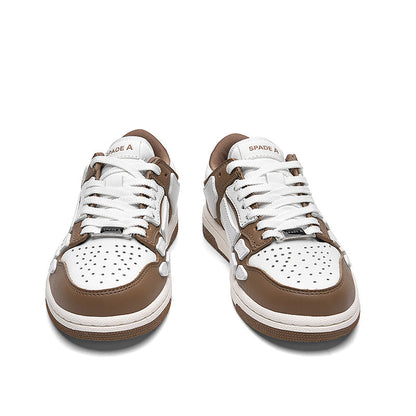 Spade A Low-Top Sneakers in Coffee Brown and White MFS003-281
