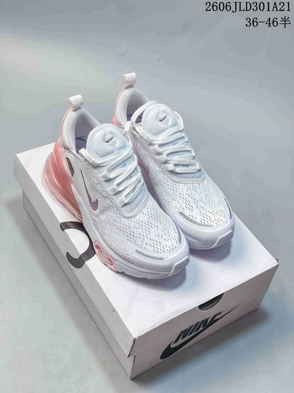 Nike Air Max 270 Premium White and Pink Sneakers