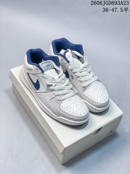 Jordan Stadium 90 White and Blue Sneakers
