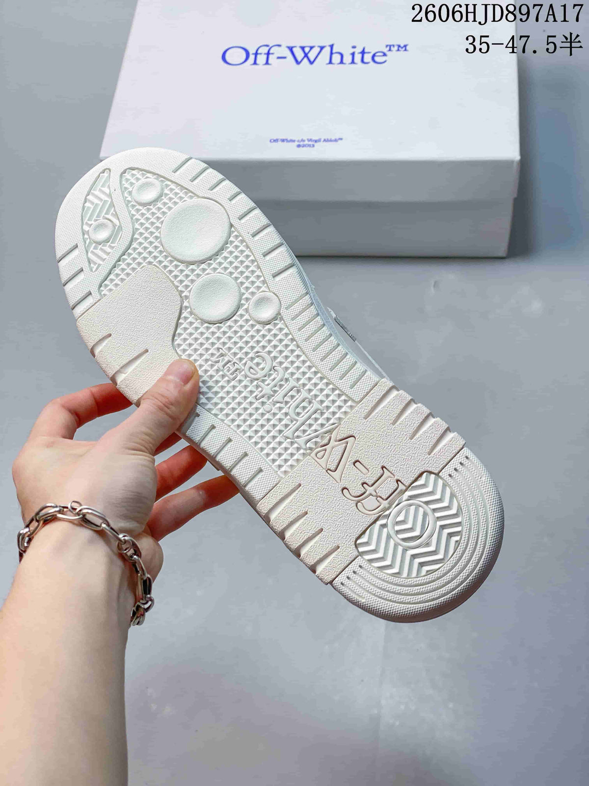 Off-White White Leather Low-Top Sneakers