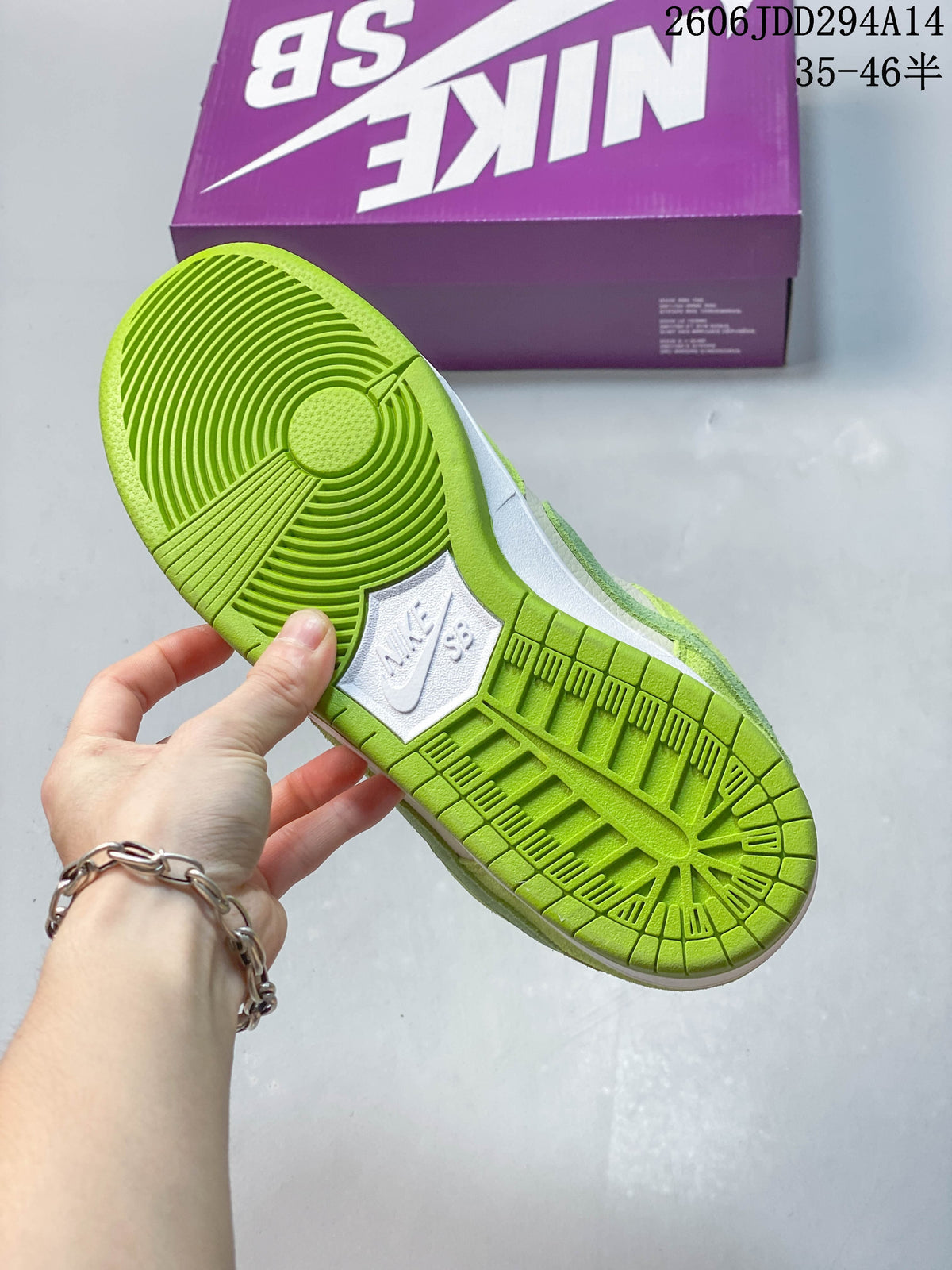 Nike Dunk Low SB Skateboarding Shoes, Lime Green and White, IB4417-104