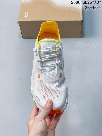 On Cloud 6 Coast Casual Sneakers White Yellow Orange